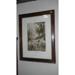 An oak framed print entitled 'Poppyland'