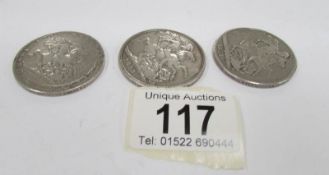 2 George III crowns,