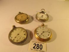 4 old pocket watches,