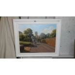 An original oil painting on canvas 'Strelley, Nottingham' by T Leighton,