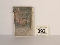 A silver monogrammed card case, Birmingham 1905, S & Co.