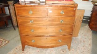 A Victorian mahogany 2 over 3 chest of drawers on bracket feet