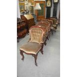 A set of 6 Victorian salon chairs in mahogany with cabriole legs