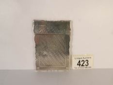 An white metal card case marked R & Go (Gorman), 9 x 6.