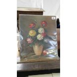 An oil still life study of carnations initialled D R T '12