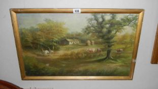 An oil on canvas rural scene