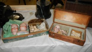 A quantity of Victorian bisque doll parts