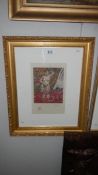 A print of standing nude by Joan Miro, possibly artist proof,