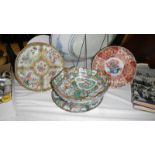 4 pieces of Chinese porcelain including bowl and plates