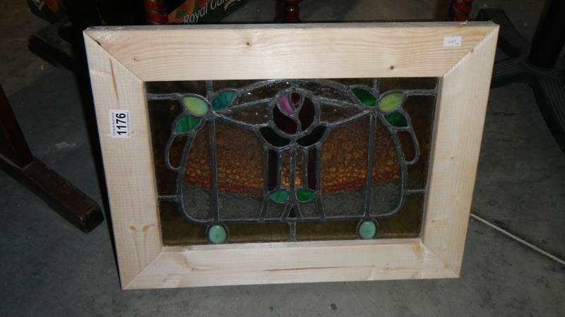 A small Victorian stained glass window, - Image 2 of 2