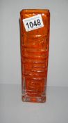 A Whitefriars 26cm Totem vase in orange