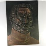 A bronze casting portrait of Paul Von Hindenburg (Field Marshal of the Imperial German Army and