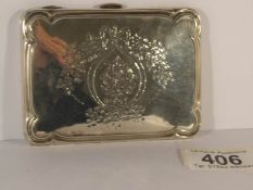 A silver wallet/purse, hall mark worn,