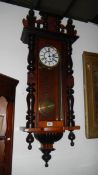 A Victorian mahogany Vienna wall clock,