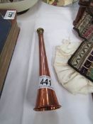 An old copper hunting horn