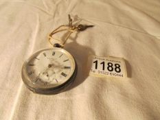 A silver Benson pocket watch with 2 keys, hall marked London 1893/94,