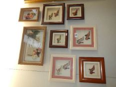 8 framed and glazed collages including shoes