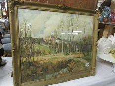 A framed and glazed litho print signed and dated 1949