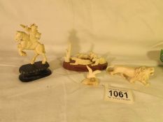 A quantity of 19th century ivory animals