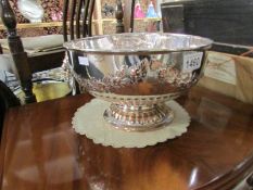 A silver plated punch bowl