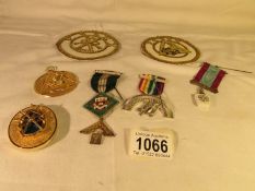 A silver lodge medal and 4 other items