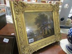 A gilt framed and glazed oil painting