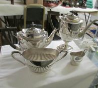 A good quality 4 piece silver plated tea set comprising teapot, hot water jug,
