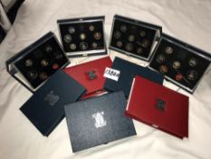 9 Royal Mint proof coins set being 2 x 1983, 1984, 1985, 1986, 1987,