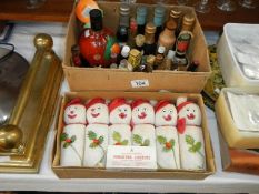 A box of spirit and liquor miniatures together with a box of 6 Christmas liquor miniatures