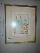 A framed and glazed limited edition print 4 of 6 signed E Fox 1981