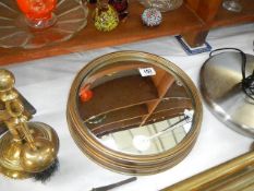 A circular mirror