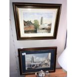 A pair of framed and glazed prints depicting Boston market