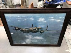 An oak framed aircraft print