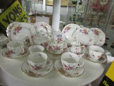 22 pieces of Derby Posies tea ware