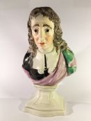 A bust of John Milton marked '81 R A Wood' (slight chip to left hand jaw line)