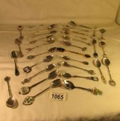 32 collector's spoons including continental silver