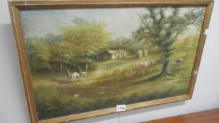 An oil on canvas rural scene