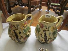 2 large Wood's Indian Tree pattern jugs