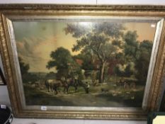 A framed and glazed lithograph signed B Cook '86