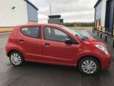 A 2014 Suzuki Alto car, 5249 miles on clock, MOT t0 31/08/2018, both keys present,