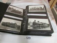 A photograph album containing in excess of 200 real photographic prints and postcards of LNER/BR
