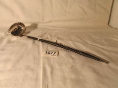 A silver punch ladle, hall marked 1973 to commemorate 200 years of Sheffield assay office,