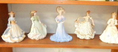 4 Coalport figurines & 1 Leonardo collection figure