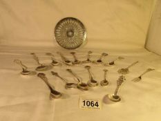 A mixed lot of hall marked and 800 silver spoons