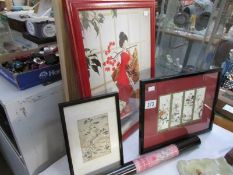 3 framed and glazed oriental pictures