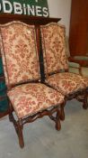 A pair of 19th century upholstered hall chairs