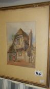 A framed and glazed watercolour 'Old Thatched House' signed Earp (Edwin Earp), 16.