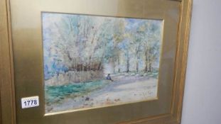 A framed and glazed watercolour 'Trayne Lane' signed R E Tapp,