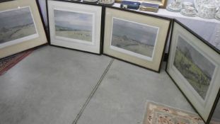 4 framed and glazed rural scene prints