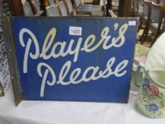 A double sided 'Player's Please' enamel sign